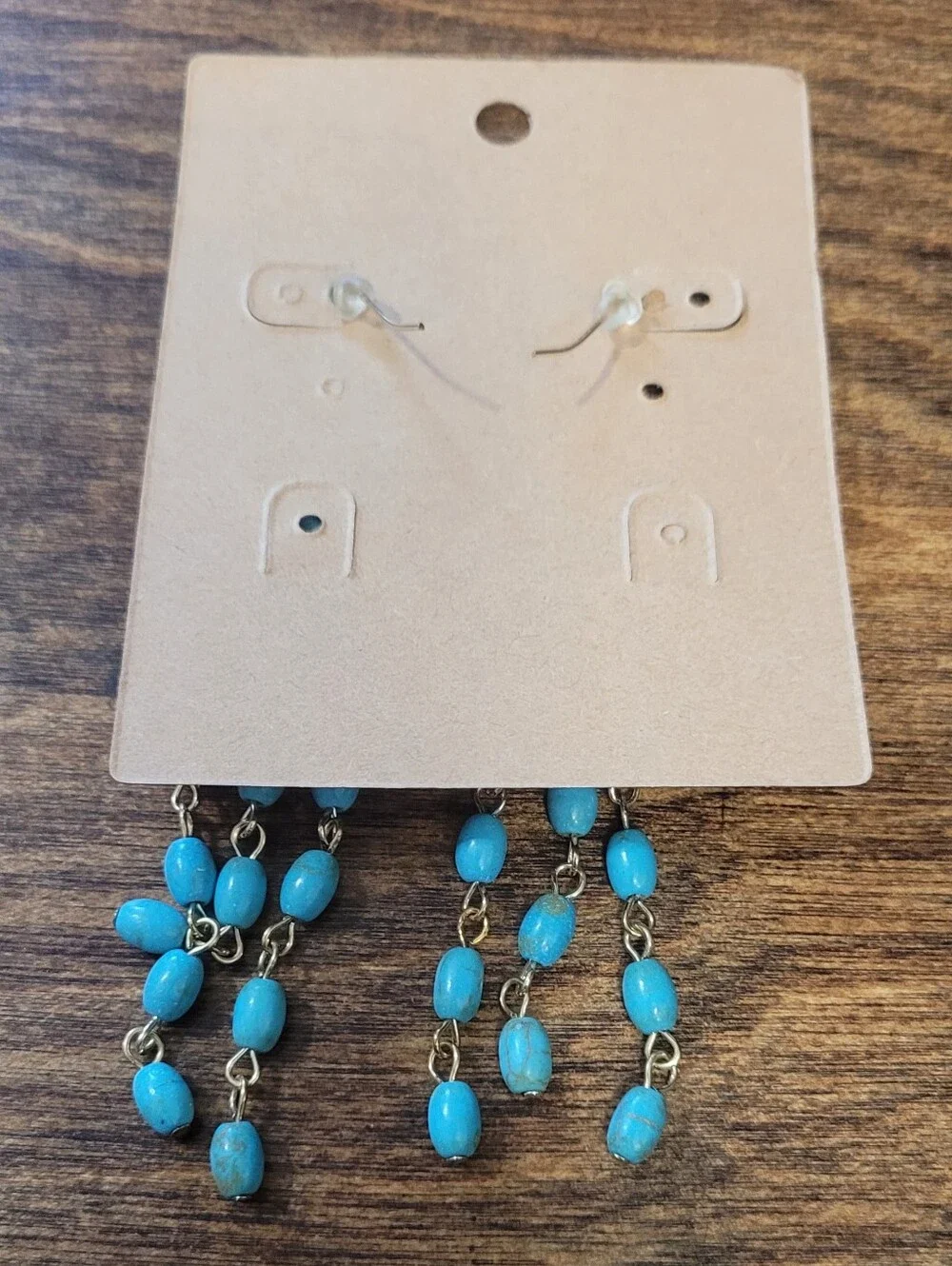 (12) PLUNDER Gold-Tone Howlite Dangle Earrings